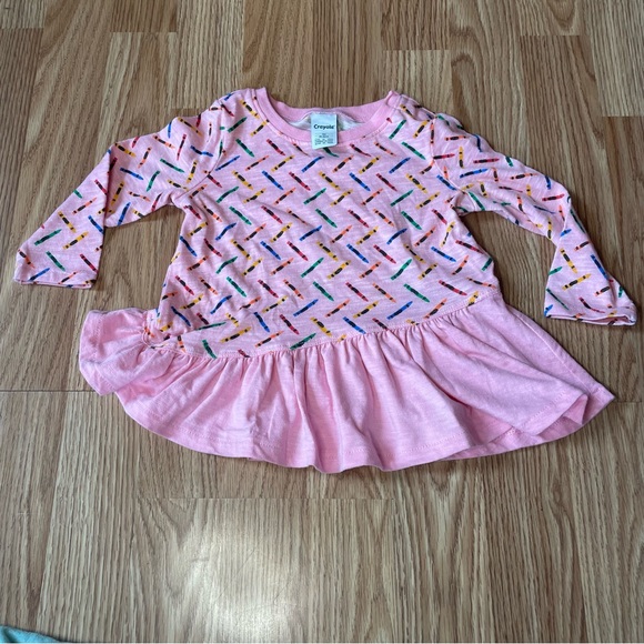 Crayola Other - VTG CRAYOLA PINK CRAYON GRAPHIC LONG SLEEVE GIRLS SHIRT SIZE 18 MONTHS
